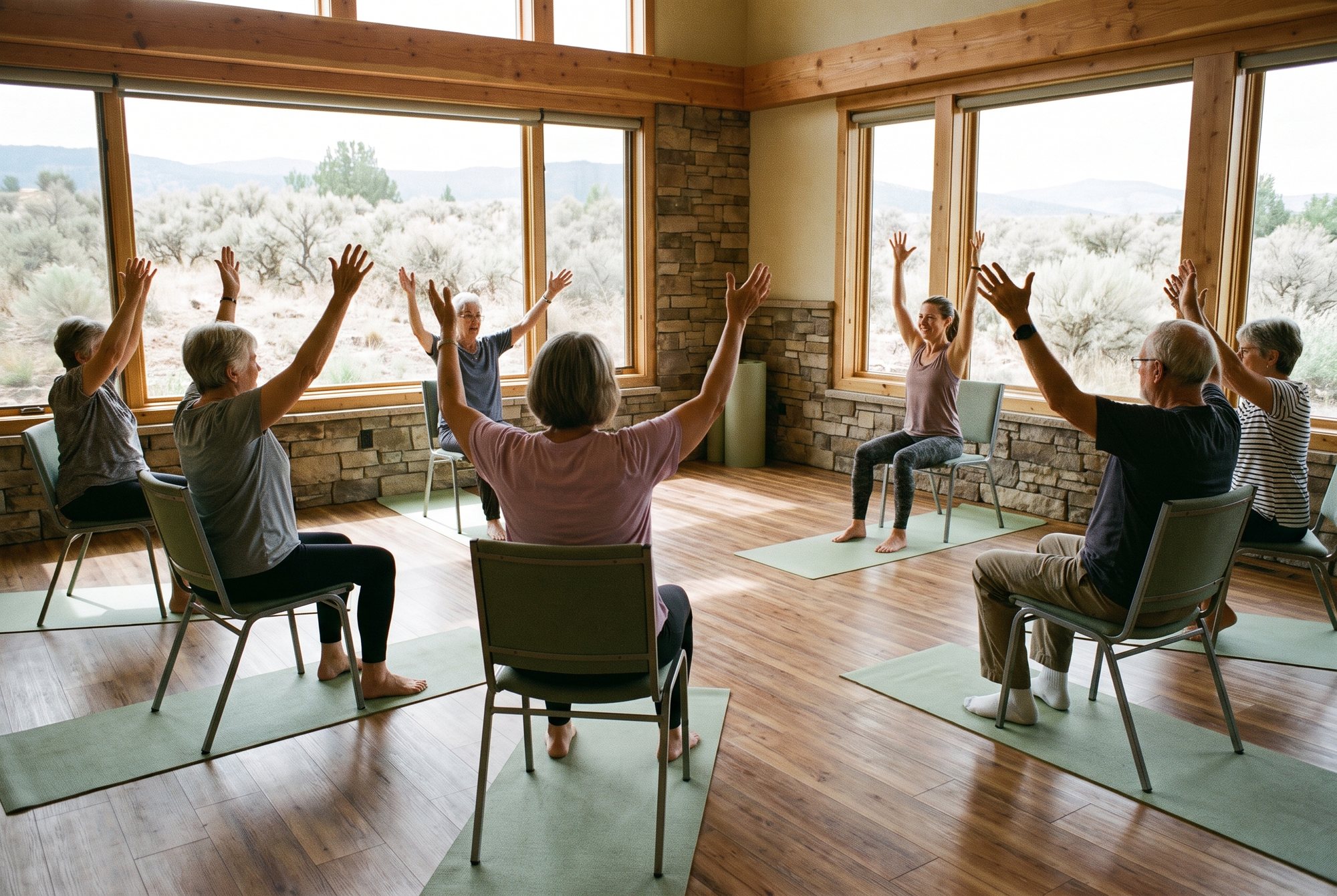 Chair yoga class at Grovepoint Chair yoga class at Grovepoint